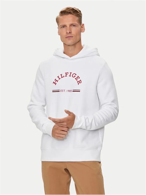 felpa uomo bianca TOMMY HILFIGER | MW0MW35568YBR